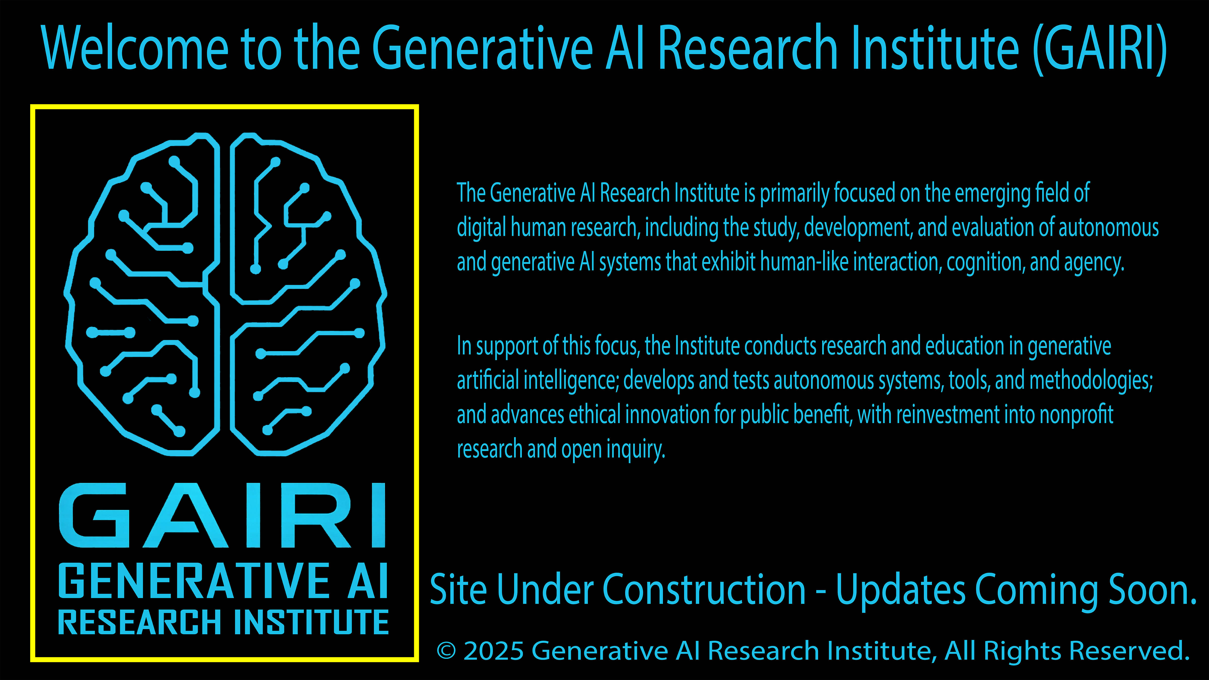 Generative AI Research Institute – Desktop Site